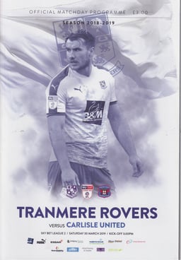 Tranmere Rovers v Carlisle United Match Programme 2019-03-30